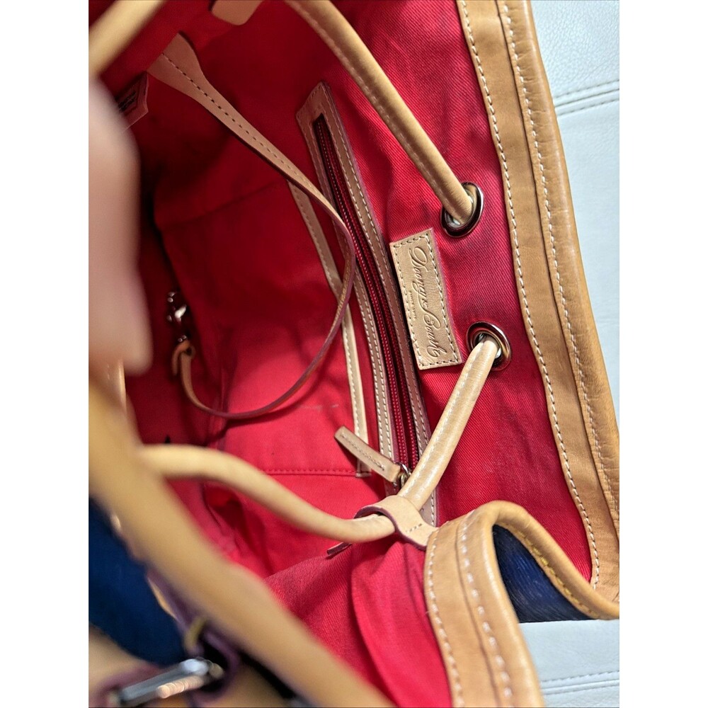 Dooney & Bourke Bucket Satchel Bag Coated Canvas Leather Blue - Picture 9 of 16